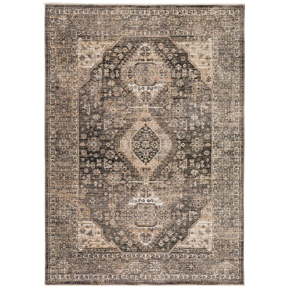 Odessa Geometric Gray 3 ft. x 5 ft. Area Rug
