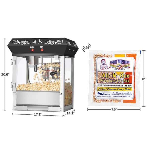 Buy Counter Top Retro Style 4 Ounce Home Big Black Popcorn Machine by  Destination Home on Dot & Bo