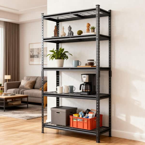 Siavonce Heavy-Duty Metal Wire 5-Shelf Adjustable Garage Shelving