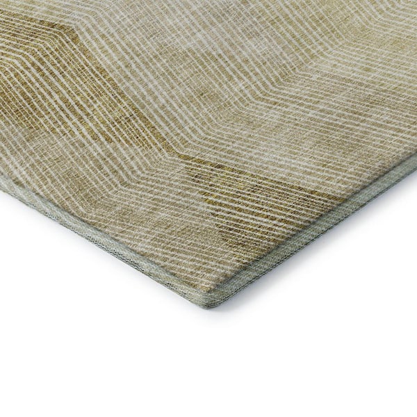 Mayfield Premium Machine Washable Abstract AMF962 Ivory 3 ft. x 5 ft. Area Rug