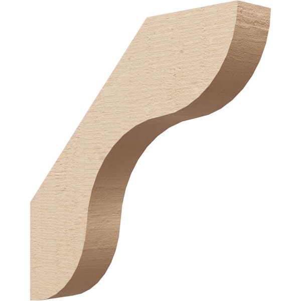 Ekena Millwork 3 in. x 18 in. x 18 in. Carmel Rough Cedar Woodgrain Timberthane Polyurethane Knee Brace, Primed