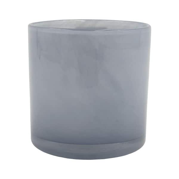Vigoro Cora Small Blue Gray Indoor Glass Round Planter (3.94 in. L x 3.94 in. W x 3.94 in. H)