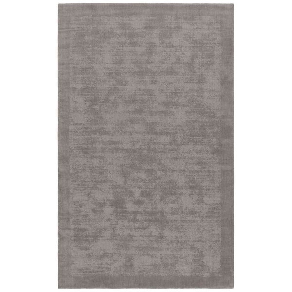 Mirage 9 ft. x 12 ft. Gray Solid Color Border Area Rug