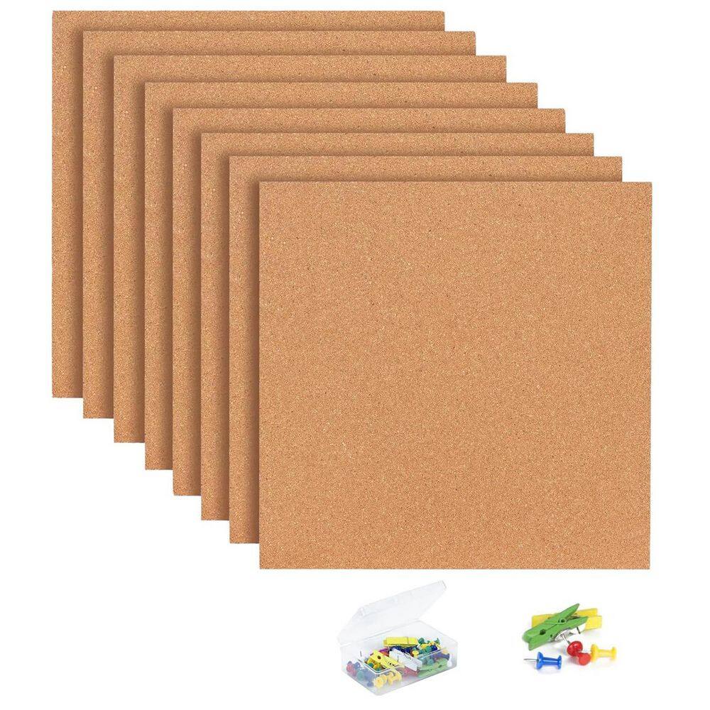 12 x 12 in. Square Cork Bulletin Board Tiles Extra Thick for Home Office Decor 8-Pack Self-Adhesive Display Boards price history on PriceWatchPro