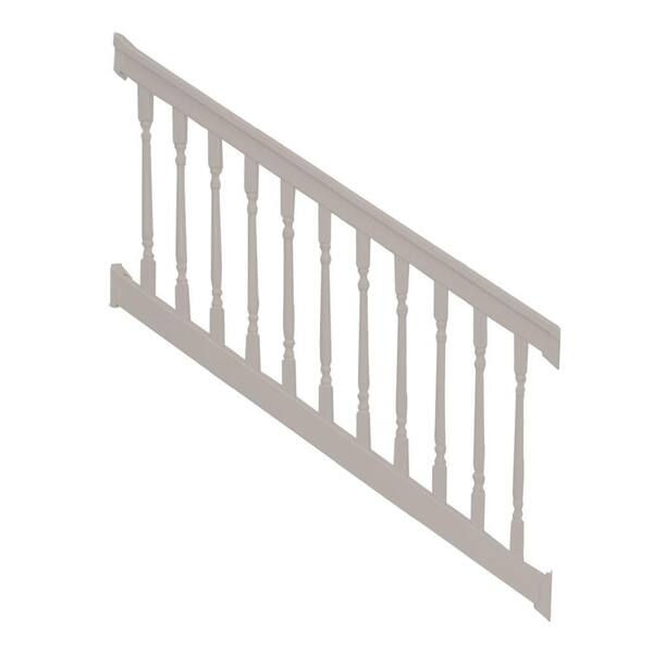Weatherables Delray 3 ft. H x 8 ft. W Vinyl Tan Stair Railing Kit with Colonial Spindles