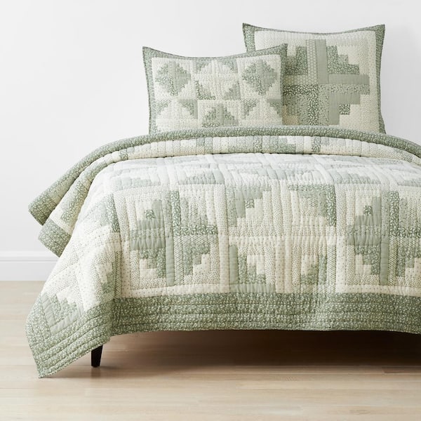The Company Store Company Cotton Green Leighton Twin Cotton Quilt