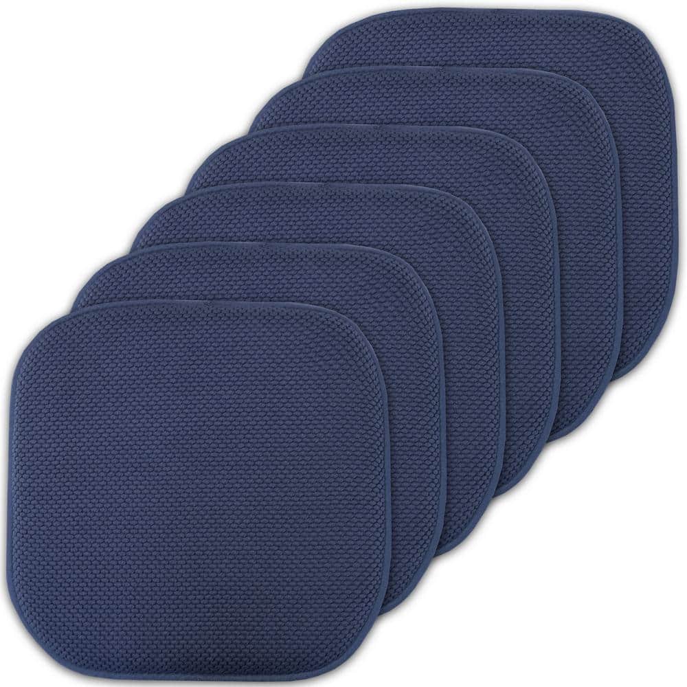 Navy, Honeycomb Memory Foam Square 16 in. x 16 in. Non-Slip Back Chair Cushion (6-Pack) price history on PriceWatchPro