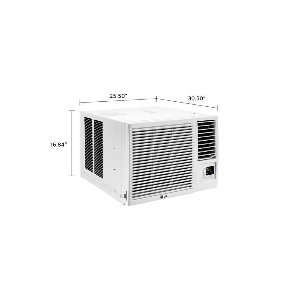 LG 18,000 BTU White Window Air Conditioner with Heat and Remote