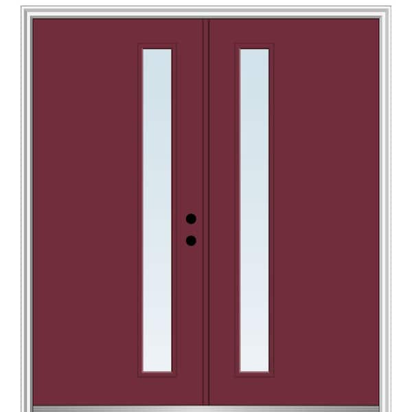 MMI DOOR 64 in. x 80 in. Viola Left-Hand Inswing 1-Lite Clear Low-E Painted Fiberglass Smooth Prehung Front Door