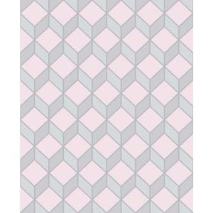 Cube Scandi Pink Paper Strippable Roll (Covers 56 sq. ft.)