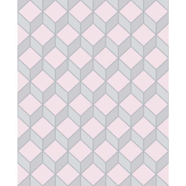 Superfresco Easy Cube Scandi Pink Paper Strippable Roll (Covers 56 sq. ft.)