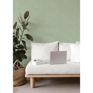 Exhale Light Green Texture Fabric Non-Pasted Matte Wallpaper