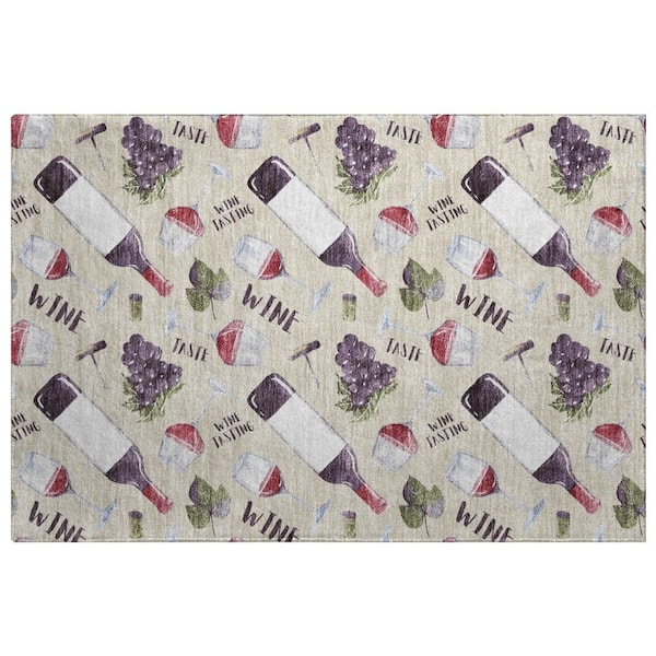 Dream Shag Premium Machine Washable Abstract ADS169 Ivory 2 ft. x 3 ft. Accent Rug