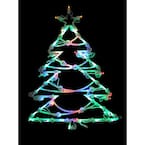 18 in. LED Lighted Tree Christmas Window Silhouette Decoration