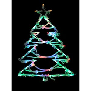 18 in. LED Lighted Tree Christmas Window Silhouette Decoration