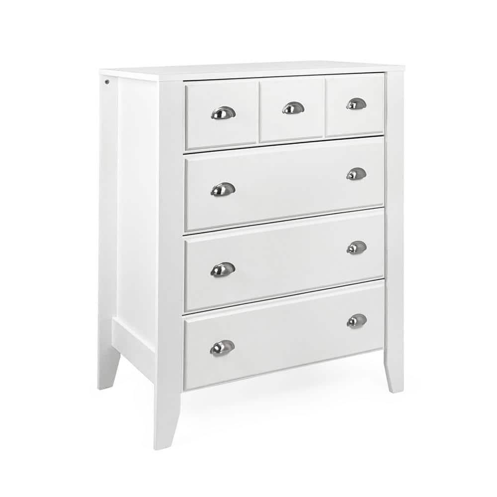 Noble House Bellic 4-Drawer White Dresser Rectangle Medium Density ...