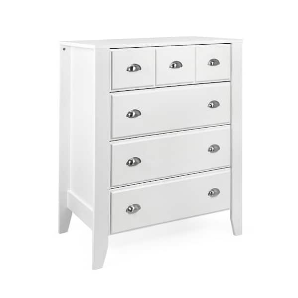 Noble House Bellic 4-Drawer White Dresser Rectangle Medium Density Fiberboard (MDF) 42.75 in. x 34.75 in. x 19.75 in.