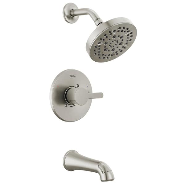Delta Greydon Single-Handle 5-Spray Tub and Shower Faucet in SpotShield Brushed Nickel (Valve Included)
