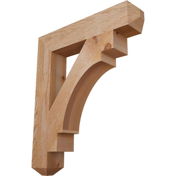 Ekena Millwork 4 in. x 26 in. x 22 in. Western Red Cedar Merced Craftsman Rough Sawn Bracket