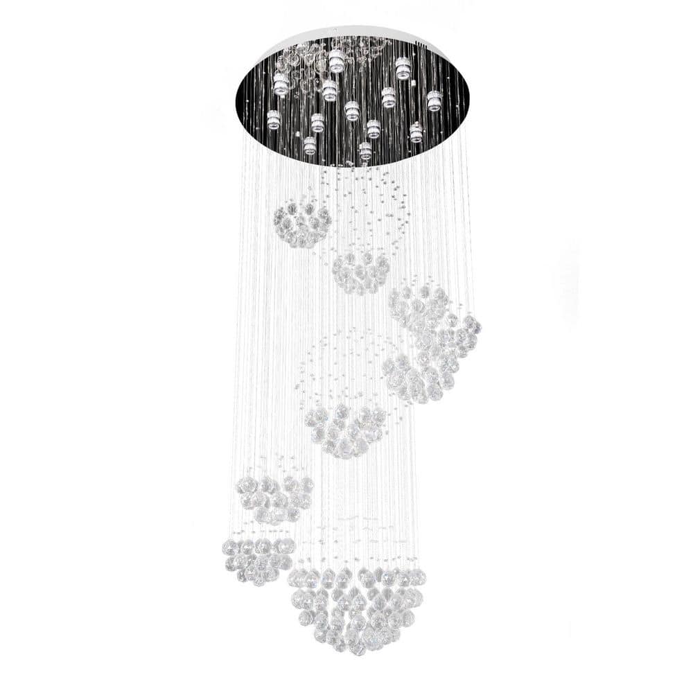13-Light Silver Modern K9 Crystal Chandelier for Living Rooms, Halls, Staircases, No Bulbs Included price history on PriceWatchPro