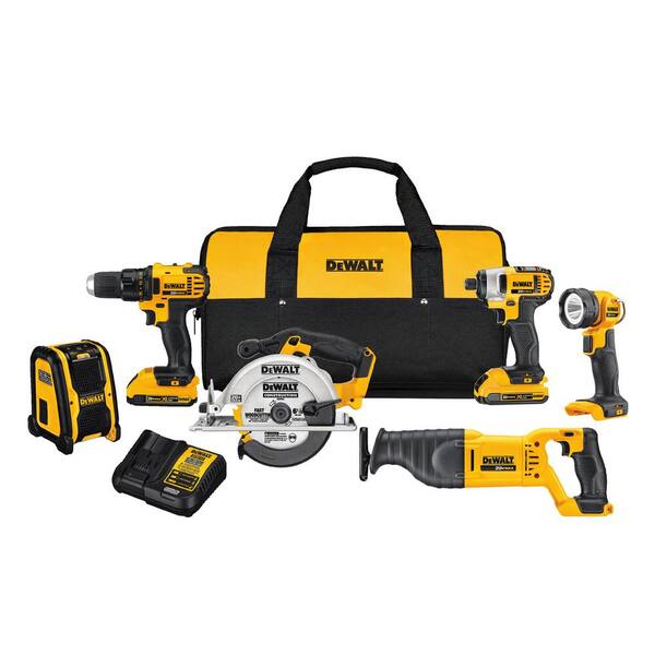thumbnail image 2 of DEWALT 6-Tool 20-Volt Max Power Tool Combo Kit With Soft Case Charger Included And 2 Batteries Included 2 of 14