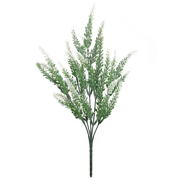 14.75 in. White Artificial Lavender Flower Stems Filler Bush Bouquet (Set of 6)