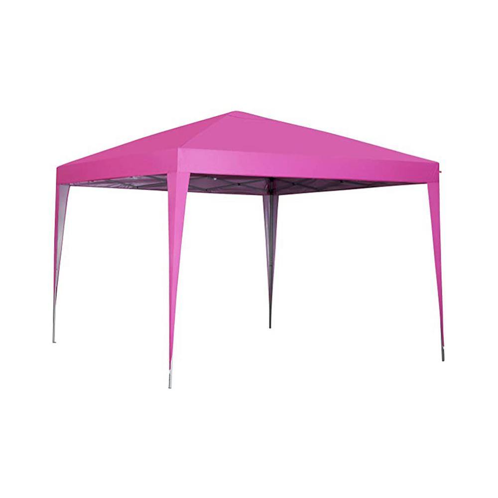 Jushua 10 ft. x 10 ft. Pink Canopy Flat top outdoor shed with top ...