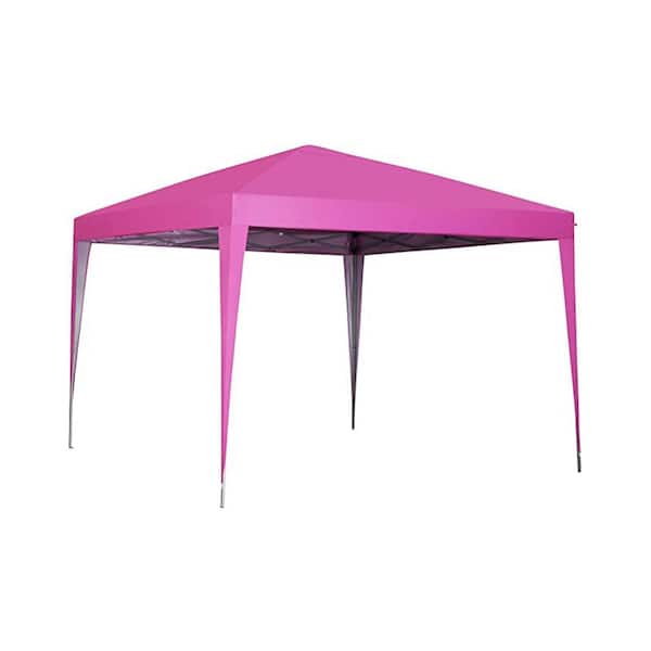 Jushua 10 ft. x 10 ft. Pink Canopy Flat top outdoor shed with top without enclosure