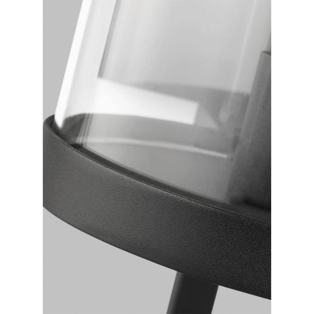 Textured Black and Clear Glass Outdoor Wall Light