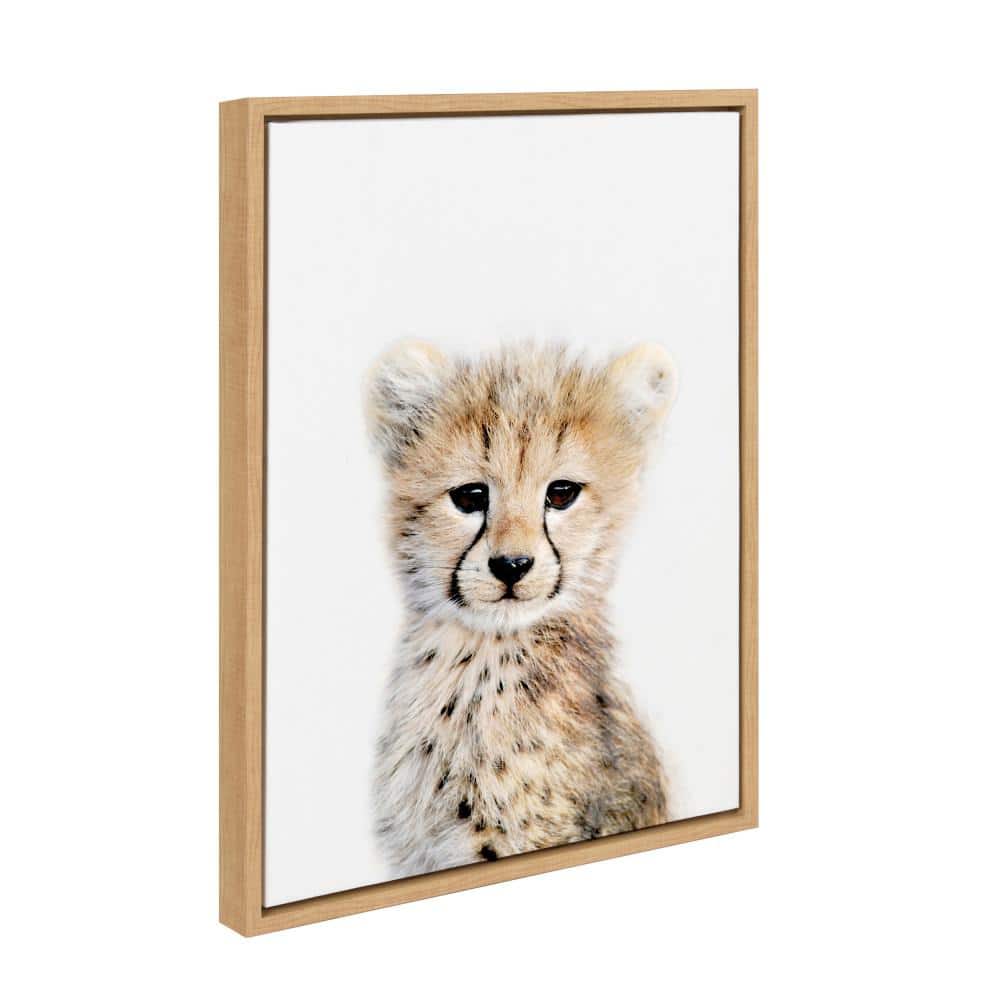 Natural Framed Cheetah Cub Canvas Print, 18" x 24"