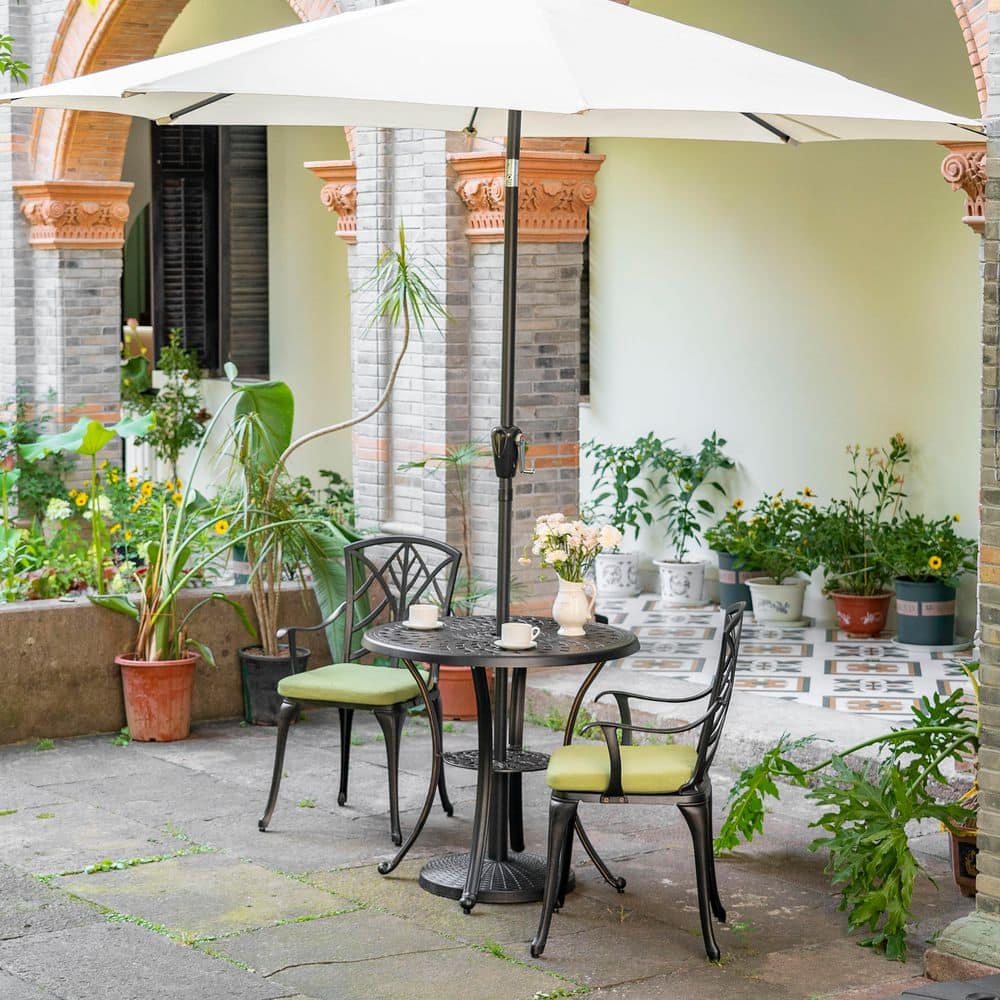 Black Heavy-Duty Round Concrete Patio Umbrella Base