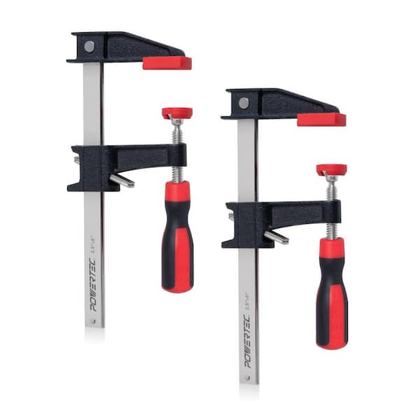 6 in. Steel Bar Clamps w/ 600 lbs Loads & 2.5 in. Throat, Quick Adjust & Release F Clamp w/ Micro-Adjust Handle (2-Pack)