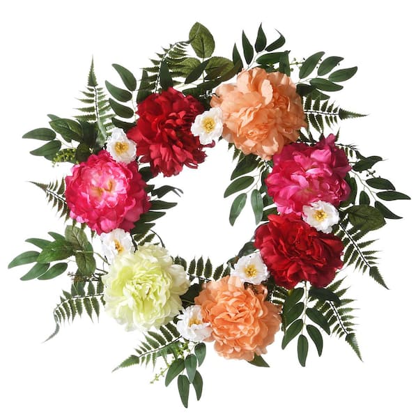 National Tree Company 22 in. Artificial Spring Wreath with Multi-Flowers