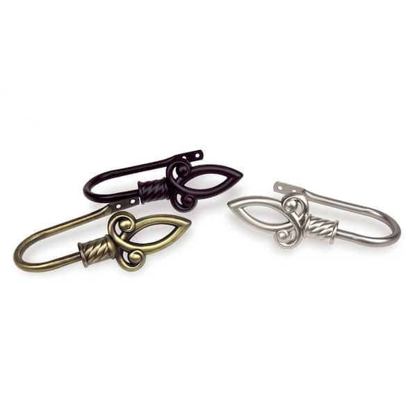 Rod Desyne Spire Black Metal Hook Curtain Holdback (Set of 2)