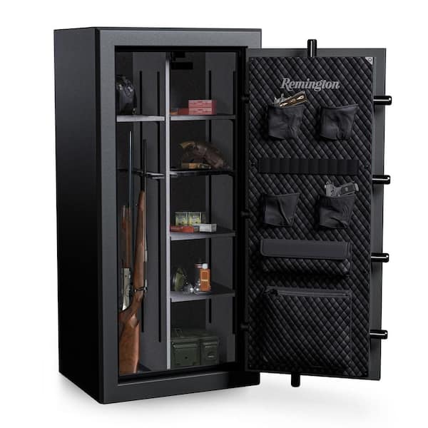 Gun Club 26 Plus 4-Gun Fireproof and Waterproof Gun Safe with Electronic Lock, Black Gloss Hammertone