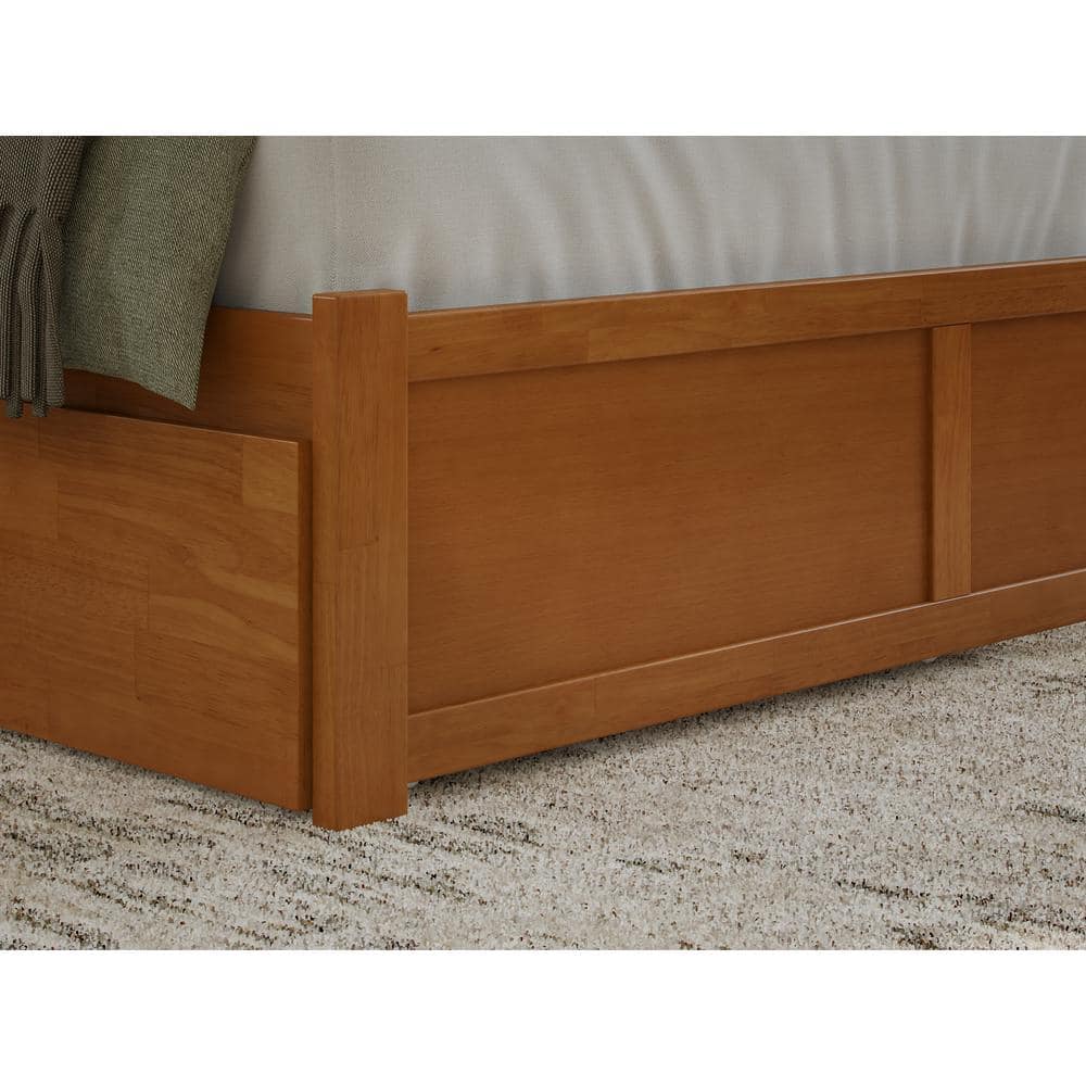 Nantucket Light Toffee Queen Wood Platform Bed with Storage Drawers