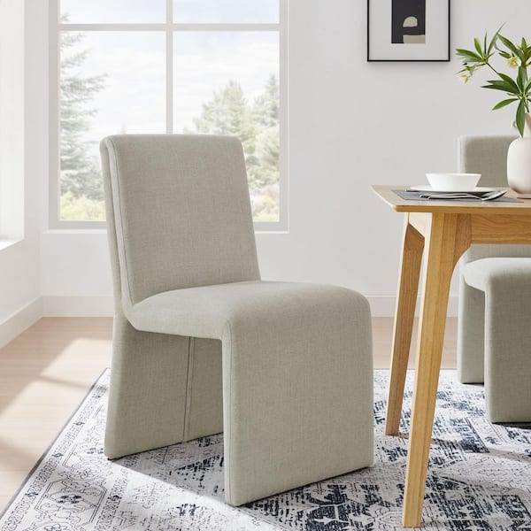 Emory Fabric Slipper Dining Chair in Linen