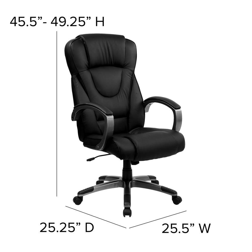 ErgoComfort High Back Black LeatherSoft Executive Swivel Chair