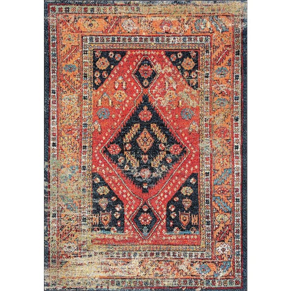 Jane Vintage Floral Multicolor Doormat 2 ft. x 3 ft.  Indoor/Outdoor Area Rug