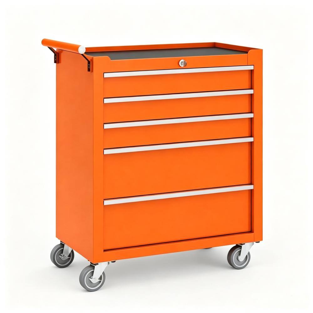 24x13x25 in. Orange 5-Drawer Tool Chest Tool Storage Cabinet with and Lock, Rolling Tool Cart Organizer for Workshop price history on PriceWatchPro