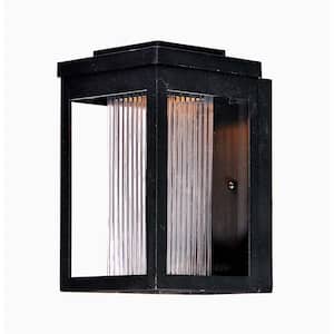 Salon 6 in. W 1-Light Black Outdoor Wall Lantern Sconce