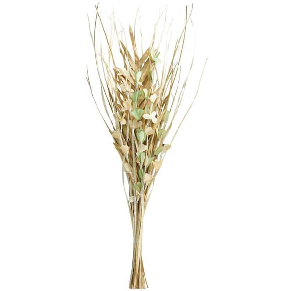 Litton Lane Tall Floral Grass Bouquet Palm Leaf Natural Foliage with Green Accents (One Bundle)