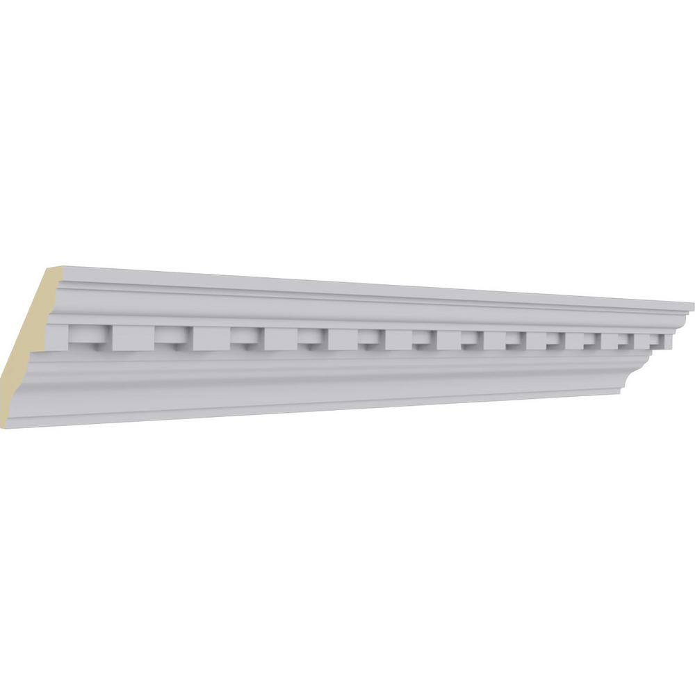 Primed White Polyurethane Geometric Crown Moulding Sample