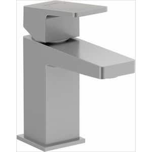 DuraSquare Single Handle Single Hole Bathroom Faucet with Drain Kit Included in Brushed Nickel