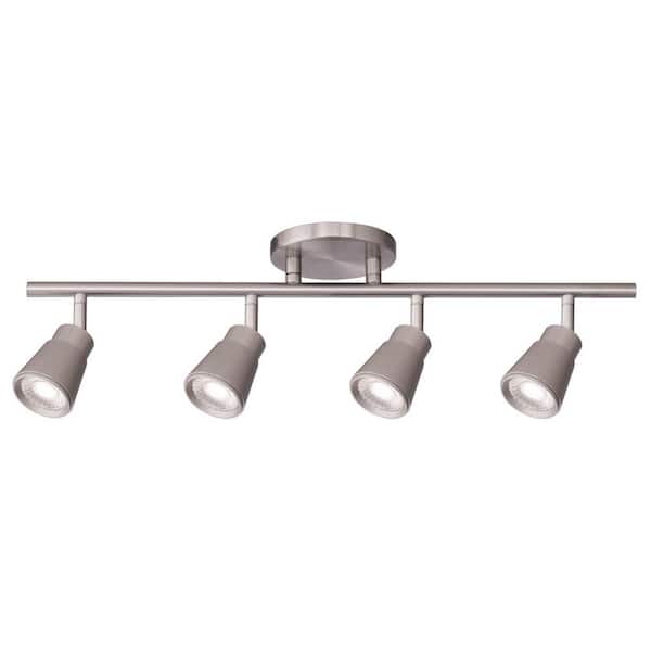 WAC LIMITED Solo 3 ft. Brushed Nickel Integrated LED Monopoint Ceiling and Wall Mount Hardwired Track Lighting Kit w/4-Track Heads