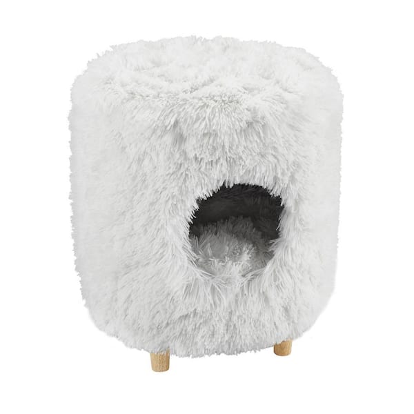 Sam's Pets Rocket 18 in. White Cat Tree Cylinder SP-CT1262WH - The