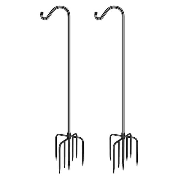 Unbranded 108 in. Black Metal Shepherd Hooks (Set of 2)