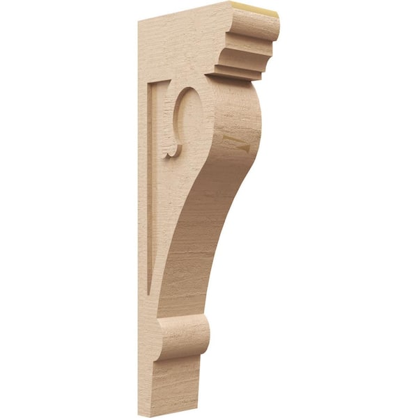 Ekena Millwork 5 in. x 30 in. x 10 in. Thin Mayflower Rough Cedar Woodgrain TimberThane Corbel, Primed Tan
