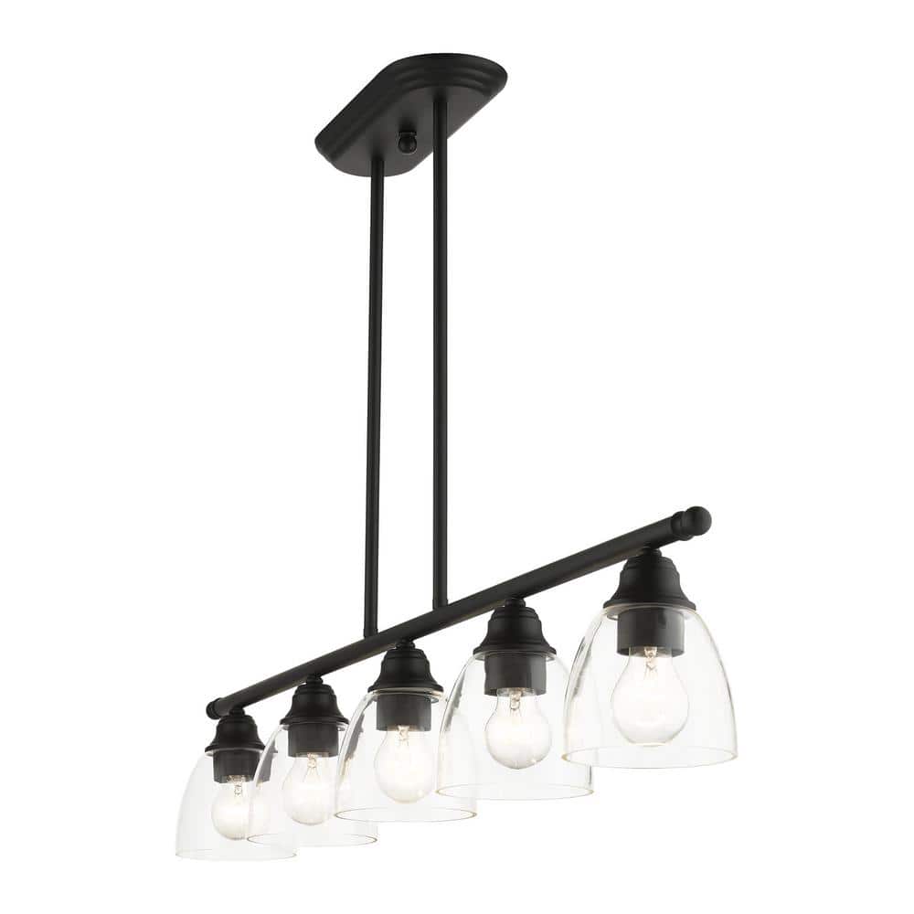 Montgomery Black Steel 5-Light Linear Chandelier