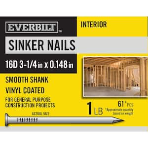 16D 3-1/4 in. Sinker Nails Vinyl Coated 1 lb (Approximately 61 Pieces)
